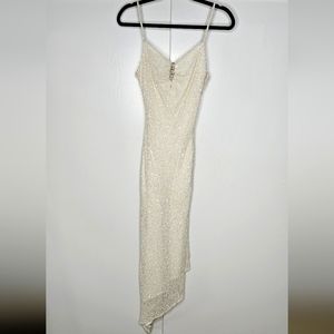 VINTAGE INTERLUDE OF CALIFORNIA 100% Silk Beaded Dress